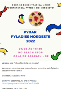 Imagem do evento da Pyladies Nordeste